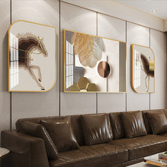 EQUINE Crystal Porcelain Framed Wall Art