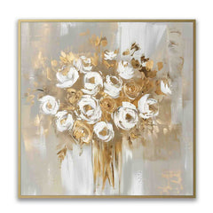 FRAMED PRINT WITH GOLD FLOWERS