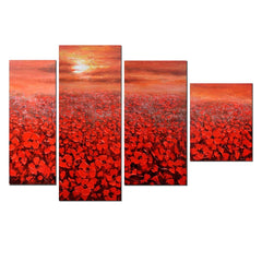 OIL/POPPIES S/4-(4SIZES)