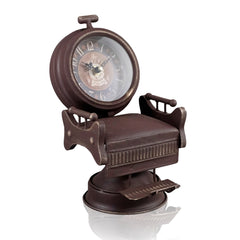 Barbers Chair Metal table clock