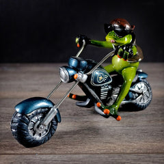 FROG ON CHOPPER Figurine Decoration