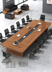 Large Executive Modern Boardroom Table Set with Storage