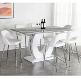 Modern Compact White High Dining Set