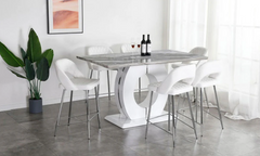 Modern Compact White High Dining Set