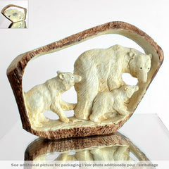 HOBBS CARVING - BEAR FAMILY OF 3 Figurine Decoration