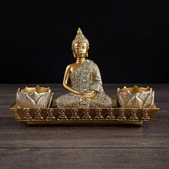 GOLD BUDDHA DOUBLE T-LITE Figurine Decoration