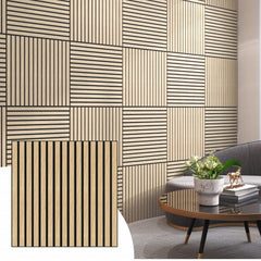 Premium Natural Wood Veneer Acoustic Square Wall Panels