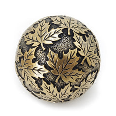 Gold and Black Maple Leaf Deco 3D Ball
