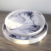 S/2 TRAYS MARBLE