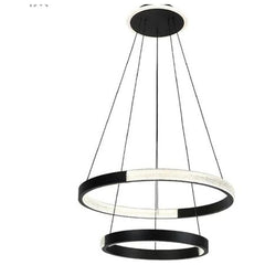 YingYang Modern Luxury Black 2 Ring LED Pendant Light