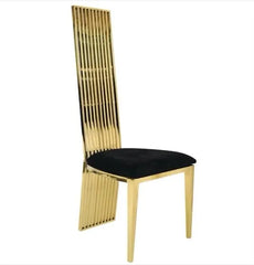 Golden Spikes Stainless Steel Marble Top Dining Table