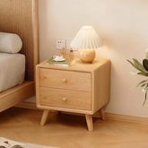Deryn 2 Drawer Solid Oak Nightstand