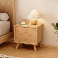 Deryn 2 Drawer Solid Oak Nightstand