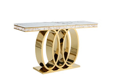 Ottawa Stainless steel Marble Top Console Table