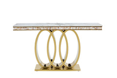 Ottawa Stainless steel Marble Top Console Table