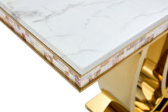 Ottawa Stainless steel Marble Top Console Table