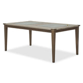 Valise 4 Leg Retangular Dining Table w/Glass Inserts (Includes: 1 - 24 Leaf)