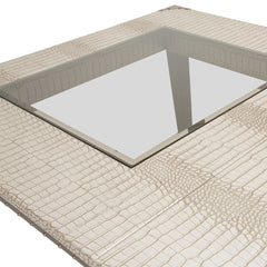 Valise 4 Leg Retangular Dining Table w/Glass Inserts (Includes: 1 - 24 Leaf)