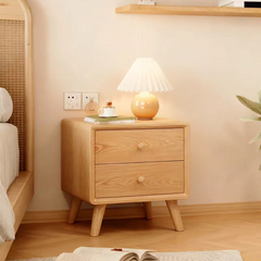 Deryn 2 Drawer Solid Oak Nightstand