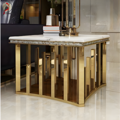 Golden Spikes Marble Top Coffee Table