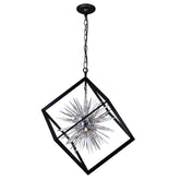 Starburst Light Chandelier With Chrome & Black Finish