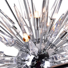 Starburst Light Chandelier With Chrome & Black Finish