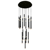 Flute LED Chandelier With Black Finish