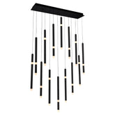 Flute 14 Light LED Chandelier With Black Finish
