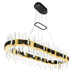 Aya LED Integrated Pearl Black Chandelier