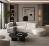ALASKA Modern Curve Fabric Sectional Sofa