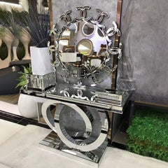 LOOPED Silver Mirror Console