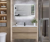 Simple Wood Texture Wall Mount Bathroom Vanity