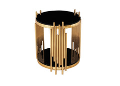 FINITO Glass top Brass Side Table