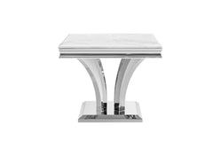 CORTEZ Marble top Brass Side Table