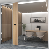 Office Glass and Wood Panel Partitions