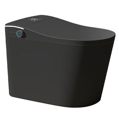 Black Elongated Smart LED Luxury Bidet Toilet with Built in Tank & Voice Control