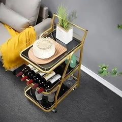Golden Stone Top Bar Trolley