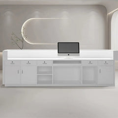 Slat Hub Reception Desk with LED