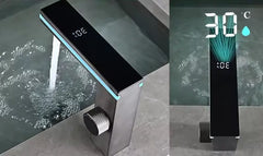 LED Hydro Powered Bathroom Vanity Faucet with Temperature Display