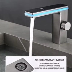 LED Hydro Powered Bathroom Vanity Faucet with Temperature Display