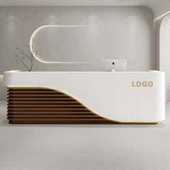 Slat Hub Reception Desk with LED