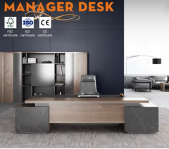 Gray Mrble Executive L Shape Office Desk