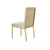 HoneyComb Stainless Steel Velvet Dining Chair