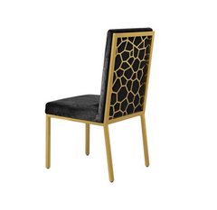 HoneyComb Stainless Steel Velvet Dining Chair