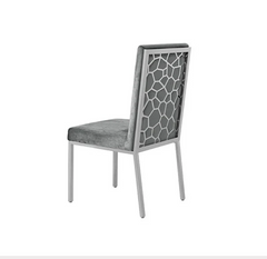 HoneyComb Stainless Steel Velvet Dining Chair
