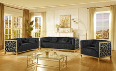 Lavish Nest Modern Velvet Grey Sofa Set
