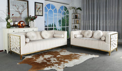 Lavish Nest Modern Velvet Grey Sofa Set