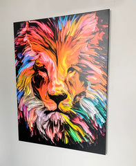 Canvas Printed-Head Lion Multicolor-Wall decor