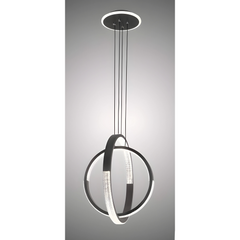 YingYang Modern Luxury Black Vertical Dual Ring LED Pendant Light