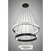 YingYang Modern Luxury Black 3 Ring LED Pendant Light